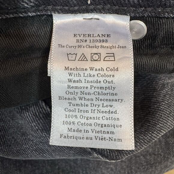 Everlane The Curvy 90's Cheeky Straight Jean Black Gray Women 32 Reg 28" Inseam - Picture 8 of 11
